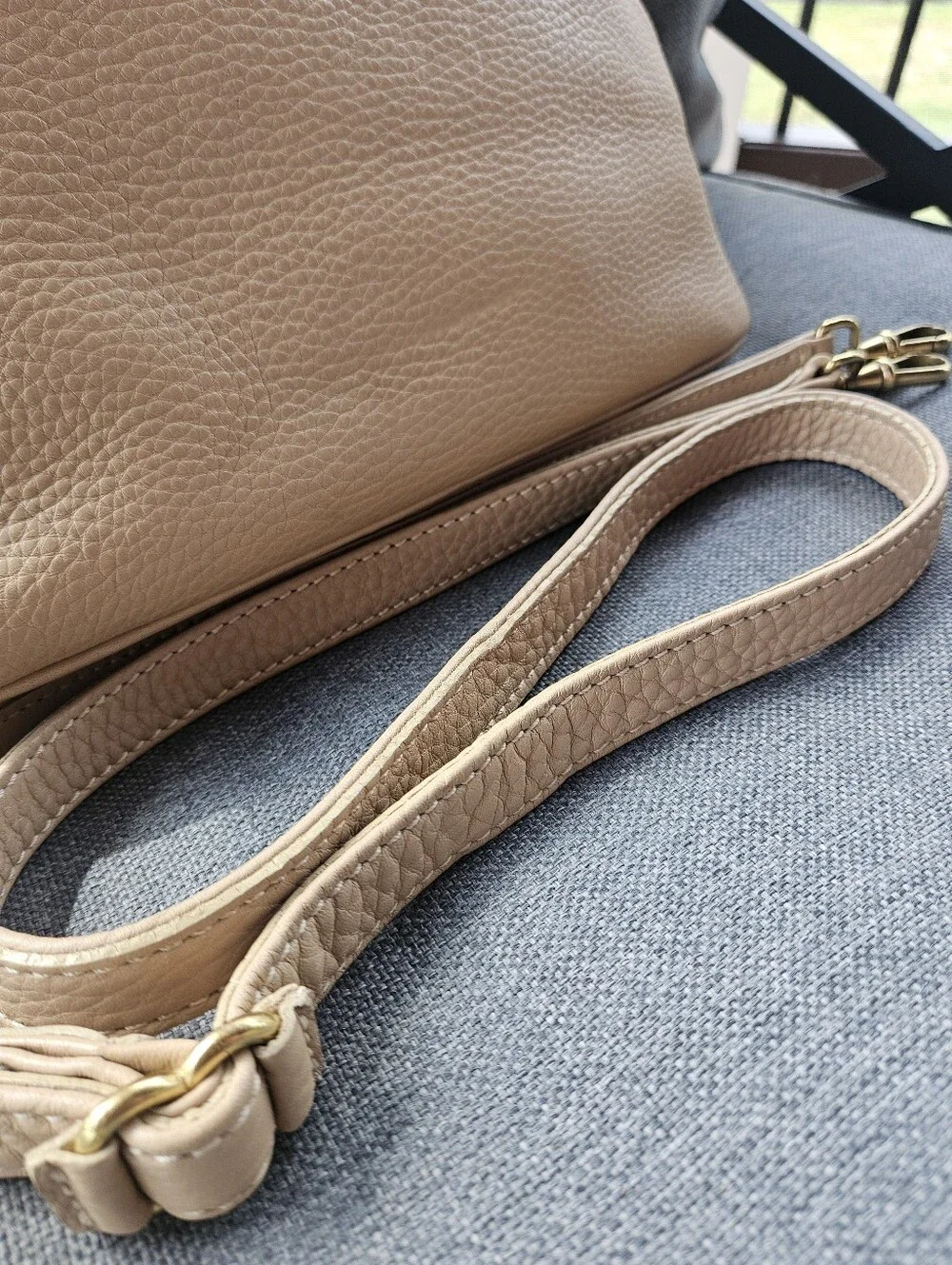 Coach Beige Leather Satchel with Removable Strap